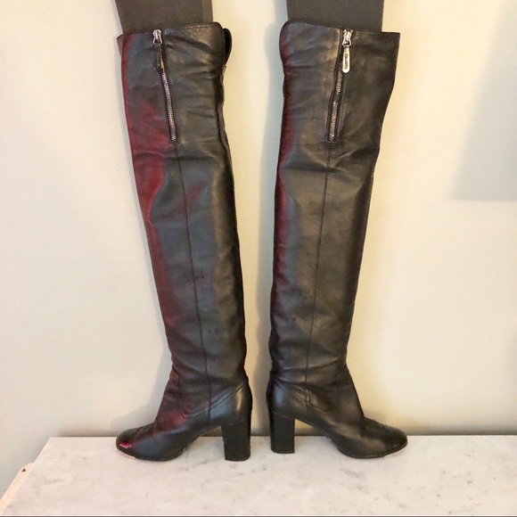Chanel Leather Over-The-Knee Boots - Picture 4 of 8